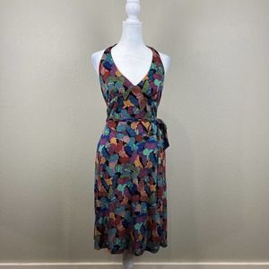 Gloria Von Furstenberg Dress Women Four Halter Neck Butterfly